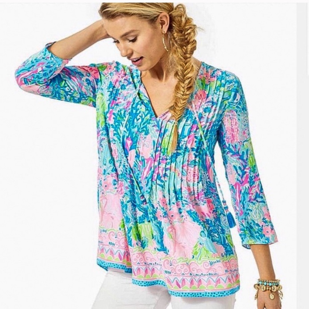 NWT Lilly Pulitzer fished my wish blouse